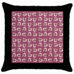 Whimsy Chickens Pattern Throw Pillow Case (Black)