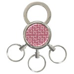 Whimsy Chickens Pattern 3-Ring Key Chain