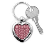 Whimsy Chickens Pattern Key Chain (Heart)