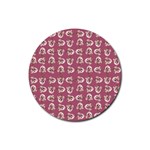 Whimsy Chickens Pattern Rubber Coaster (Round)