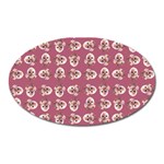 Whimsy Chickens Pattern Oval Magnet