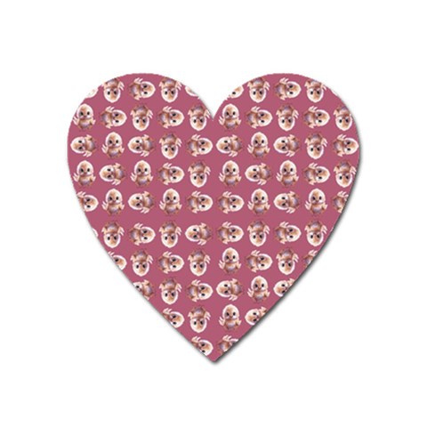 Whimsy Chickens Pattern Heart Magnet from ArtsNow.com Front