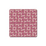 Whimsy Chickens Pattern Square Magnet