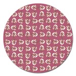 Whimsy Chickens Pattern Magnet 5  (Round)