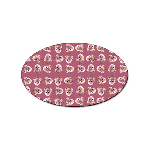 Whimsy Chickens Pattern Sticker Oval (100 pack) from ArtsNow.com Front