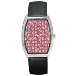 Whimsy Chickens Pattern Barrel Style Metal Watch