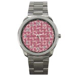 Whimsy Chickens Pattern Sport Metal Watch