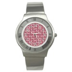 Whimsy Chickens Pattern Stainless Steel Watch