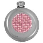 Whimsy Chickens Pattern Round Hip Flask (5 oz)