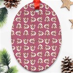 Whimsy Chickens Pattern Oval Ornament (Two Sides)