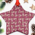 Whimsy Chickens Pattern Star Ornament (Two Sides)