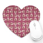 Whimsy Chickens Pattern Heart Mousepad