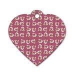 Whimsy Chickens Pattern Dog Tag Heart (One Side)