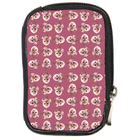 Whimsy Chickens Pattern Compact Camera Leather Case from ArtsNow.com Front