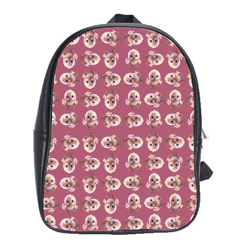 Whimsy Chickens Pattern School Bag (Large) from ArtsNow.com Front