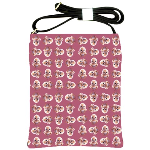 Whimsy Chickens Pattern Shoulder Sling Bag from ArtsNow.com Front