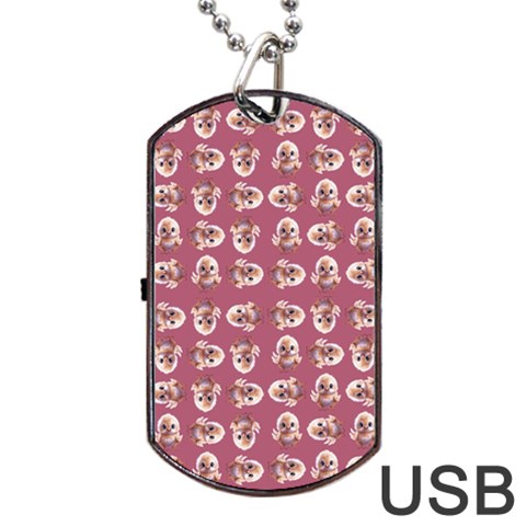 Whimsy Chickens Pattern Dog Tag USB Flash (One Side) from ArtsNow.com Front