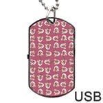 Whimsy Chickens Pattern Dog Tag USB Flash (Two Sides)