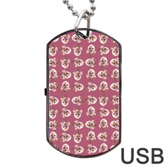 Whimsy Chickens Pattern Dog Tag USB Flash (Two Sides) from ArtsNow.com Back