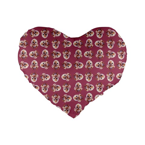 Whimsy Chickens Pattern Standard 16  Premium Flano Heart Shape Cushions from ArtsNow.com Front