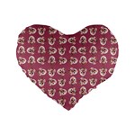 Whimsy Chickens Pattern Standard 16  Premium Flano Heart Shape Cushions