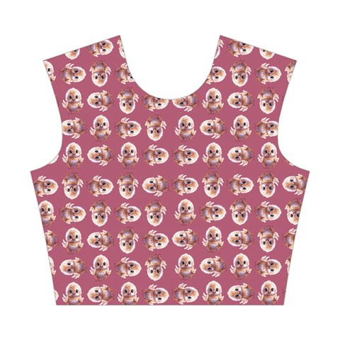 Whimsy Chickens Pattern Cotton Crop Top from ArtsNow.com Front