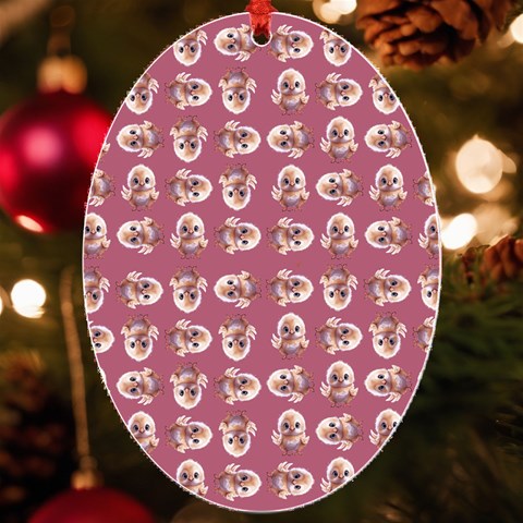 Whimsy Chickens Pattern UV Print Acrylic Ornament Oval from ArtsNow.com Front