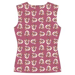 Whimsy Chickens Pattern Women s Cut Out Long Sleeve T Back