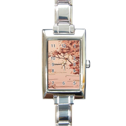 Pastel Nature , Art, Blue, Cute, Rectangle Italian Charm Watch from ArtsNow.com Front