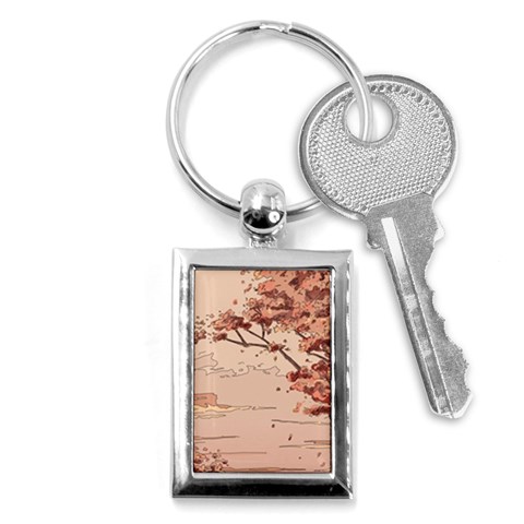 Pastel Nature , Art, Blue, Cute, Key Chain (Rectangle) from ArtsNow.com Front