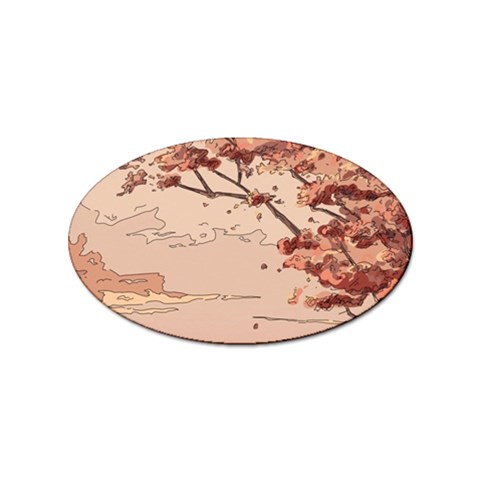 Pastel Nature , Art, Blue, Cute, Sticker (Oval) from ArtsNow.com Front