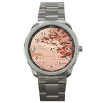 Pastel Nature , Art, Blue, Cute, Sport Metal Watch