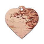 Pastel Nature , Art, Blue, Cute, Dog Tag Heart (Two Sides)