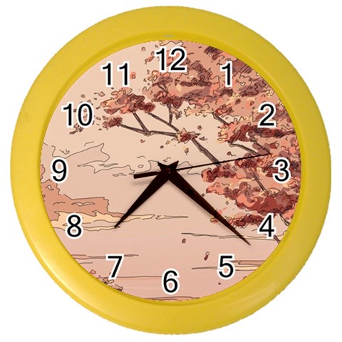 Pastel Nature , Art, Blue, Cute, Color Wall Clock from ArtsNow.com Front