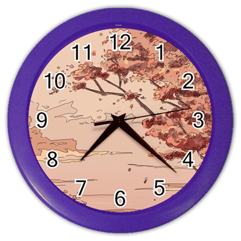 Pastel Nature , Art, Blue, Cute, Color Wall Clock from ArtsNow.com Front