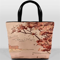 Pastel Nature , Art, Blue, Cute, Bucket Bag from ArtsNow.com Front