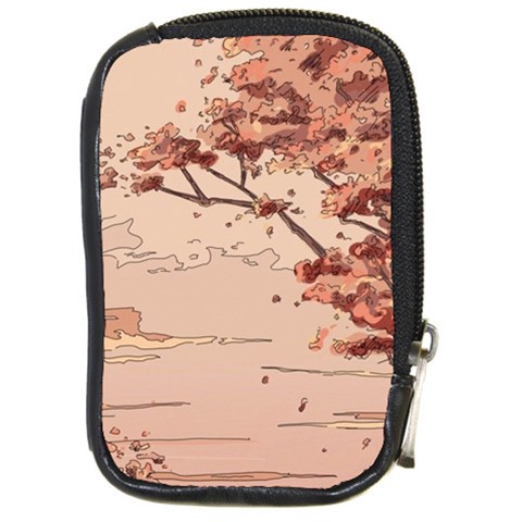 Pastel Nature , Art, Blue, Cute, Compact Camera Leather Case from ArtsNow.com Front