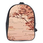 Pastel Nature , Art, Blue, Cute, School Bag (Large)