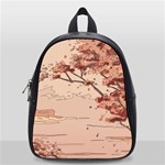 Pastel Nature , Art, Blue, Cute, School Bag (Small)