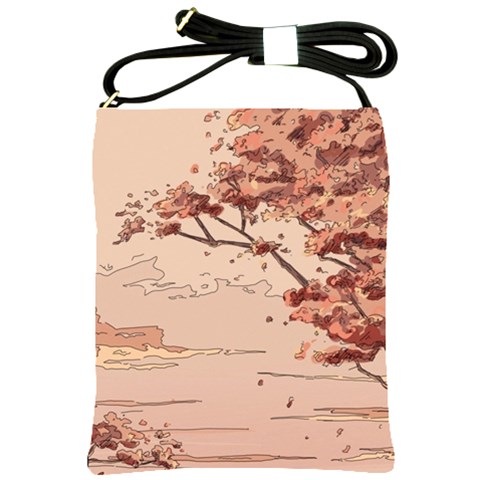 Pastel Nature , Art, Blue, Cute, Shoulder Sling Bag from ArtsNow.com Front