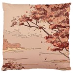 Pastel Nature , Art, Blue, Cute, Large Cushion Case (One Side)