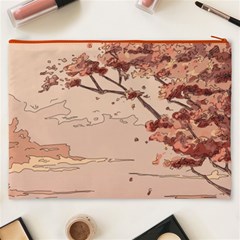 Pastel Nature , Art, Blue, Cute, Cosmetic Bag (XXXL) from ArtsNow.com Back