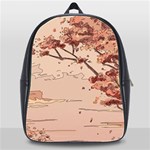 Pastel Nature , Art, Blue, Cute, School Bag (XL)