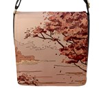 Pastel Nature , Art, Blue, Cute, Flap Closure Messenger Bag (L)