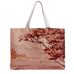 Pastel Nature , Art, Blue, Cute, Zipper Mini Tote Bag from ArtsNow.com Back