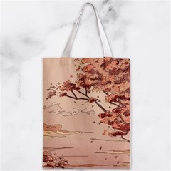 Pastel Nature , Art, Blue, Cute, Zipper Classic Tote Bag from ArtsNow.com Back