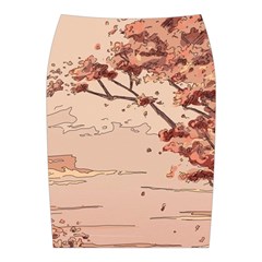 Pastel Nature , Art, Blue, Cute, Midi Wrap Pencil Skirt from ArtsNow.com Back