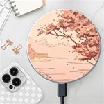 Pastel Nature , Art, Blue, Cute, Wireless Fast Charger(White)