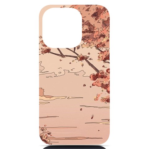 Pastel Nature , Art, Blue, Cute, iPhone 14 Pro Black UV Print Case from ArtsNow.com Front