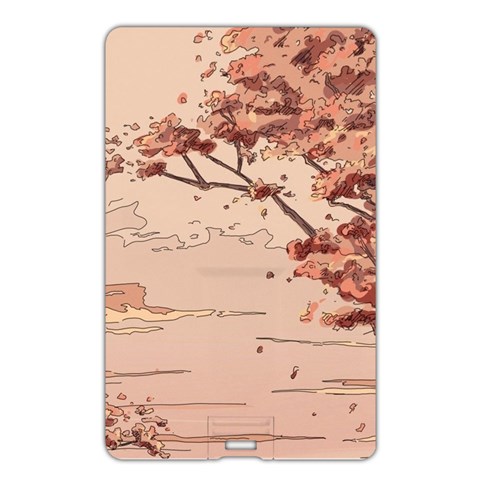 Pastel Nature , Art, Blue, Cute, Name Card Style USB Flash Drive from ArtsNow.com Back